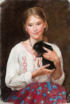 Mascotas y niños Painting - Pretty Little Girl NM Tayikistán 29 niños mascotas